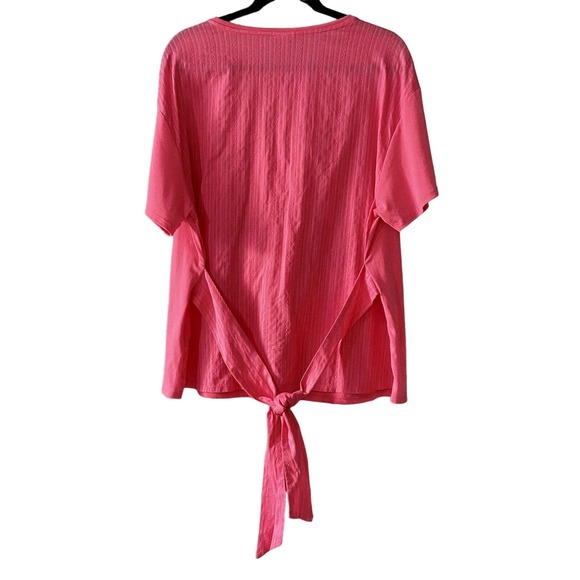 Ava & Viv Comfy Top Tie Front or Back Coral Pink  size 1X - Picture 2 of 10